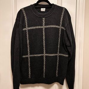 Geoffrey Beene Men's Blue and White Sweater